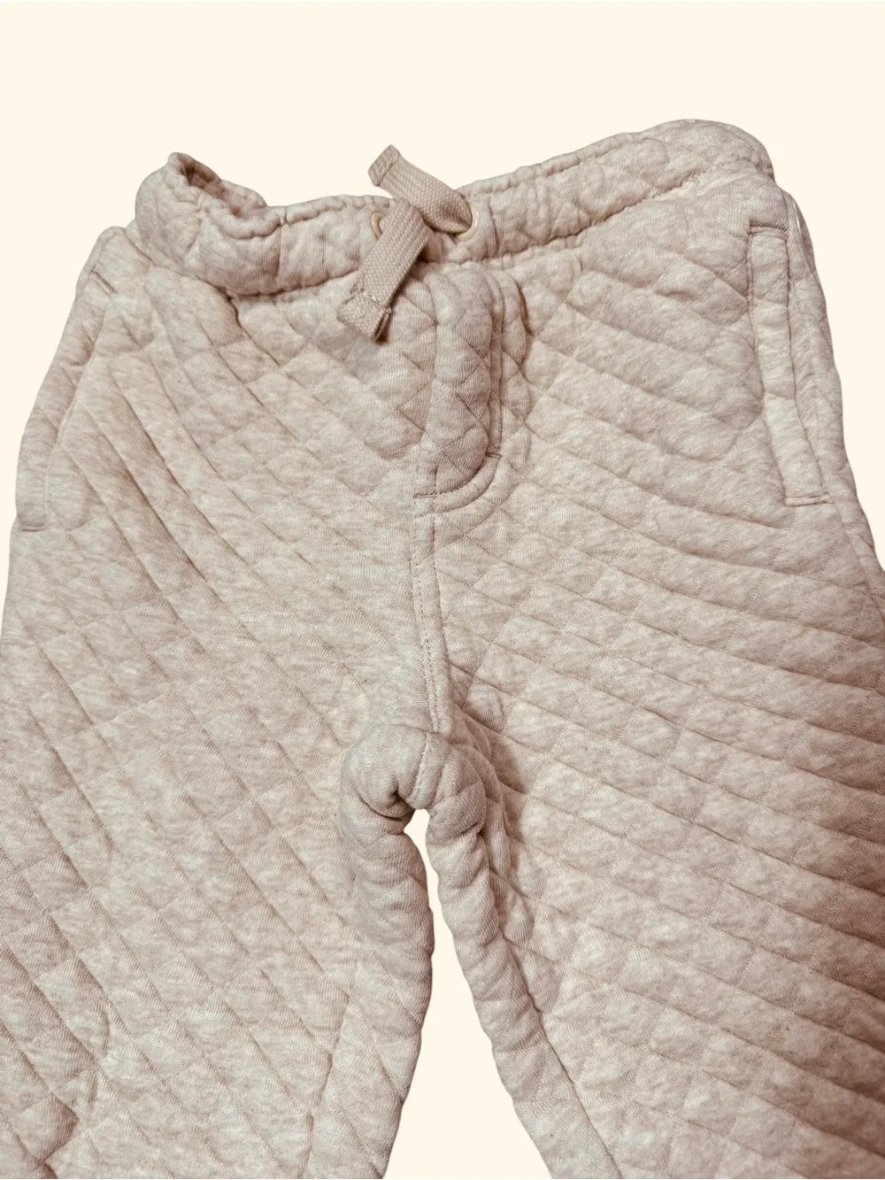 NWT New Gymboree Quilted Jogger Beige Cotton Pants Size 2T